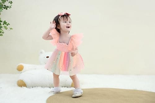 Ruffe Infant Tulle Romper Sleeveless Baby Girl Outfit 0-18M