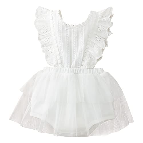IMEKIS Baby Girls Boho Lace Romper Dress Newborn Outfits