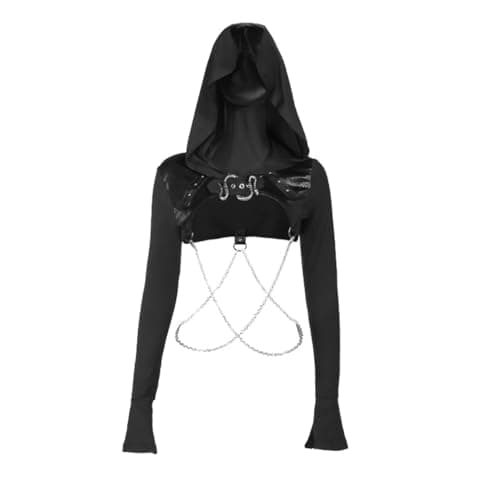 Gothic Crop Top Hoodie for Women