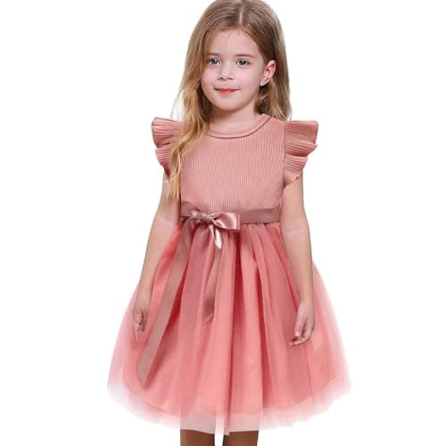 Sinhoon Toddler Girl Tulle Summer Ruffle Dresses 1-6Y