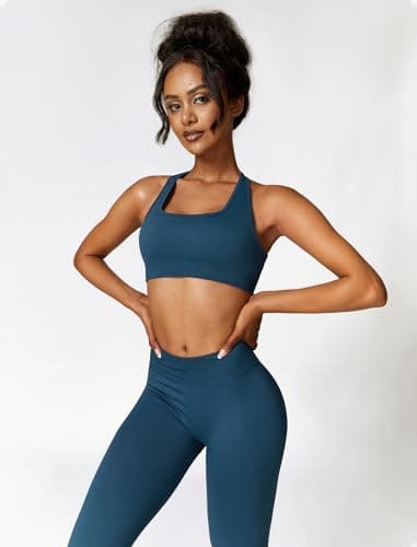 IMEKIS Women Workout Set: Sports Bra and High Waist Leggings Gym Fitness Tracksuit