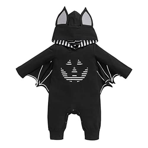 IMEKIS Newborn Baby Bat Halloween Costume Cloak Romper Wings Ears Hoodie