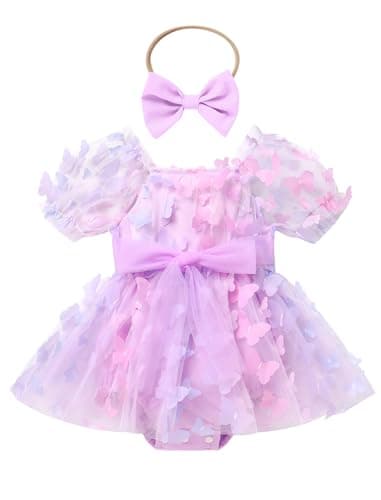 ODASDO Baby Girl Birthday Party Dress Cake Smash Outfit