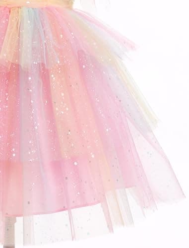 IMEKIS Shiny Heart Tulle Tutu Dress for Toddler Girls 4-10T