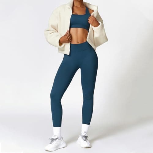 IMEKIS Women Workout Set: Sports Bra and High Waist Leggings Gym Fitness Tracksuit
