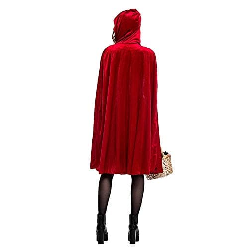 IMEKIS Women Red Riding Hood Costume with Cape for Halloween Cosplay