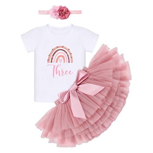 Boho Rainbow 1st Birthday Outfit for Baby Girls