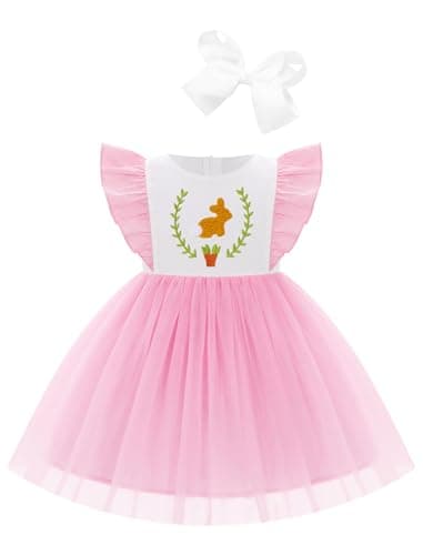 IMEKIS Toddler Girls Easter Bunny Dress for Birthday Parties