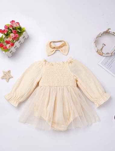 IMEKIS Baby Girl 1st Birthday Snowflake Romper & Headband Outfit