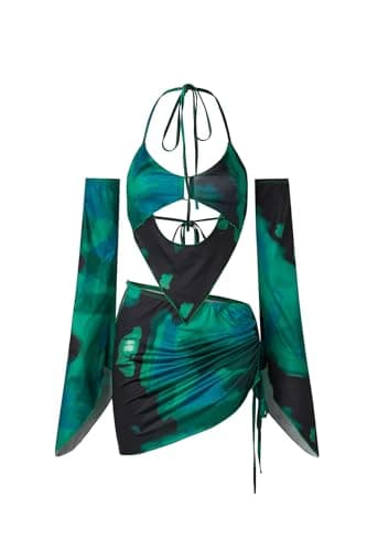 CAPE CLIQUE Women's Sexy Y2K Festival Outfits Long Sleeve Summer Clubwear