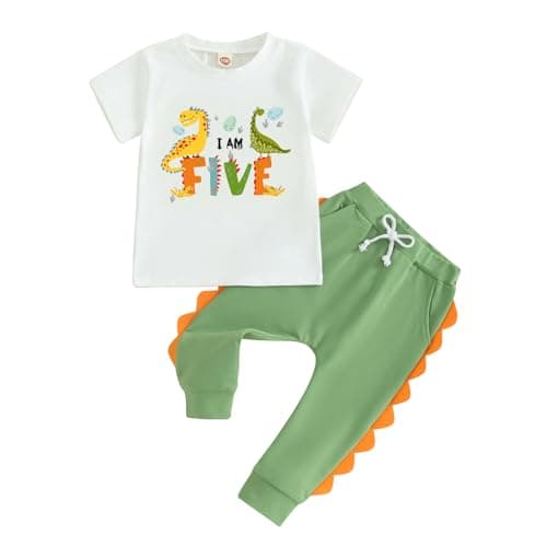 Dcohmch First Birthday Boy Dinosaur Outfit for One-Year-Old