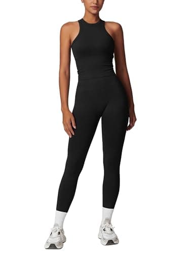 ABOCIW Women's Seamless Racerback Sports Bra & Leggings Set