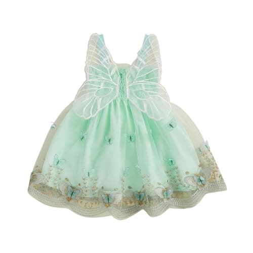 Ginevsal Toddler Butterfly Sleeveless Summer Dress Flowers Tulle