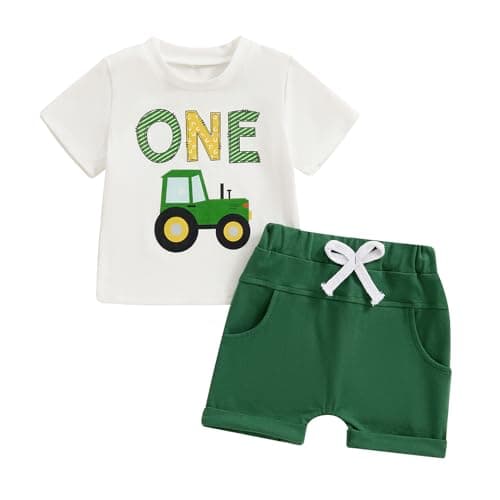 Saliuentm Baby Boy Birthday Outfit Short Sleeve Shirt & Short Pants