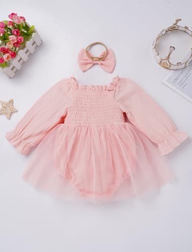 IMEKIS Baby Girl 1st Birthday Snowflake Romper & Headband Outfit