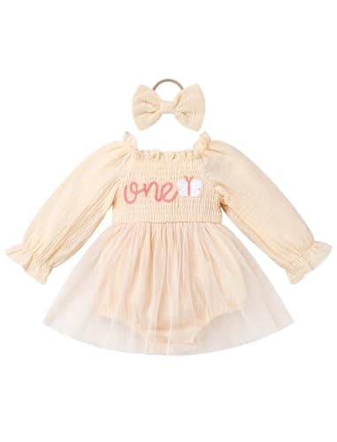IMEKIS Baby Girl 1st Birthday Snowflake Romper & Headband Outfit