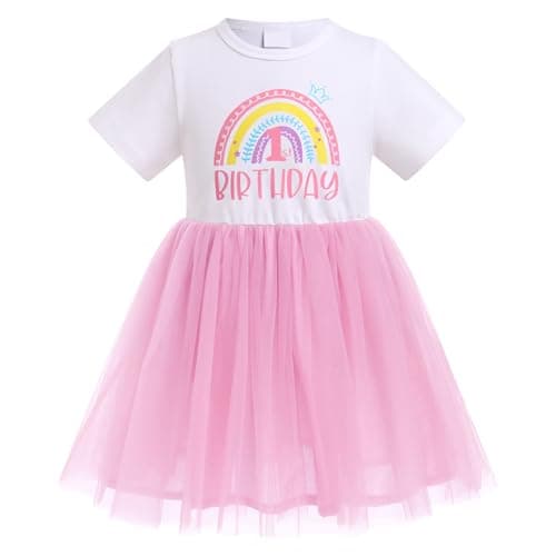 Boho Rainbow Birthday Dress for Toddler Girl - Cake Smash Photo Shoot