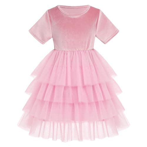 Toddler Girls' Velvet Christmas Dress for Parties & Holidays (Ages 1-8T)
