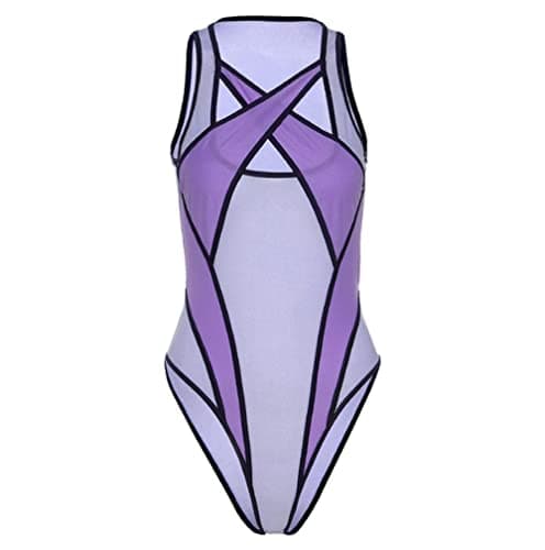 Pinwe Women's See-Through Mesh Bodysuit for Rave Festivals