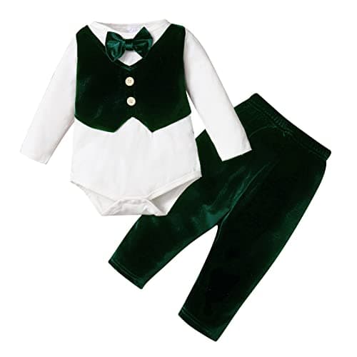 Newborn Baby Boy Velvet Christening Outfit - Gentleman Suits