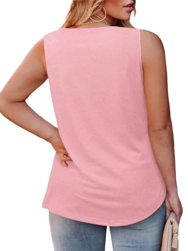 Flowy Square Neck Tank Tops for Women XL-5XL