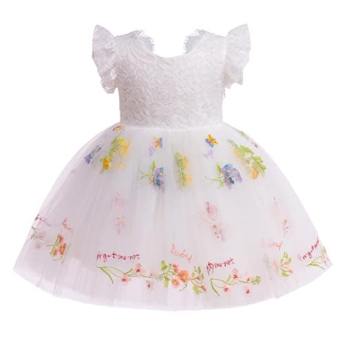 Boho Princess Lace Backless Butterfly Birthday Dress for Toddler Baby Girl by IMEKIS