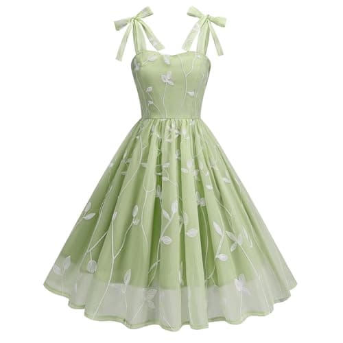 Vintage Embroidered Floral Tulle Prom Dress for Women