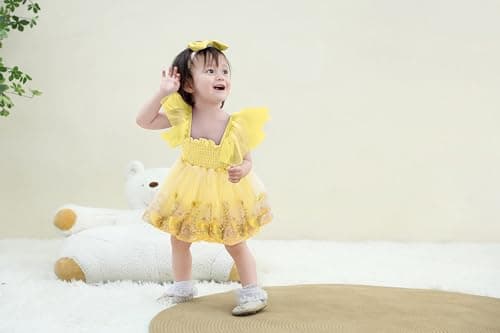 Ruffe Infant Tulle Romper Sleeveless Baby Girl Outfit 0-18M