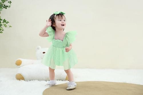 Ruffe Infant Tulle Romper Sleeveless Baby Girl Outfit 0-18M