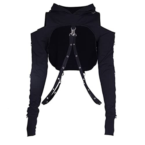 Gothic Punk Hoodies for Women in Crop Tops Style