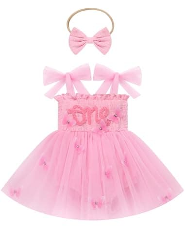 IMEKIS Baby Girl Strawberry One Birthday Outfit Tulle Dress Boho Summer Photo Shoot