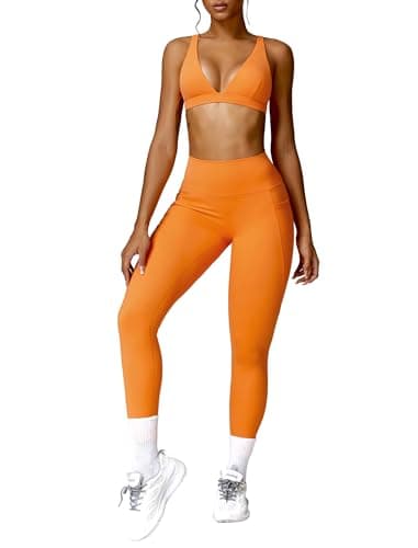 ABOCIW Women's High Waist Legging & Sports Bra Workout Set