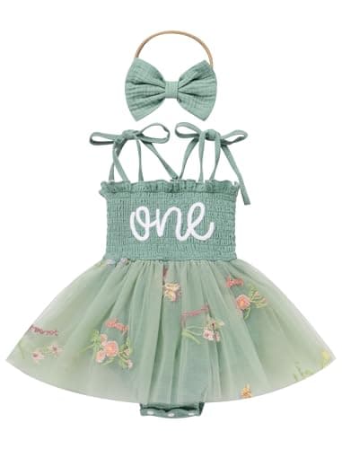 IMEKIS Baby Girl Strawberry One Birthday Outfit Tulle Dress Boho Summer Photo Shoot