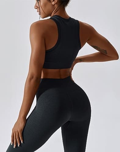 ABOCIW Women's Seamless Racerback Sports Bra & Leggings Set