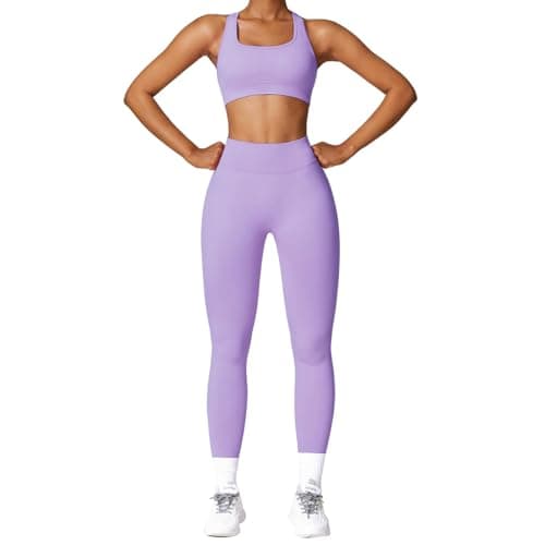 IMEKIS Women Workout Set: Sports Bra and High Waist Leggings Gym Fitness Tracksuit