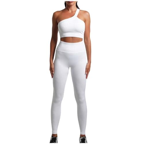 Fartey High-Waist Seamless Leggings Matching Backless Strappy Sports Bras Yoga Running Set