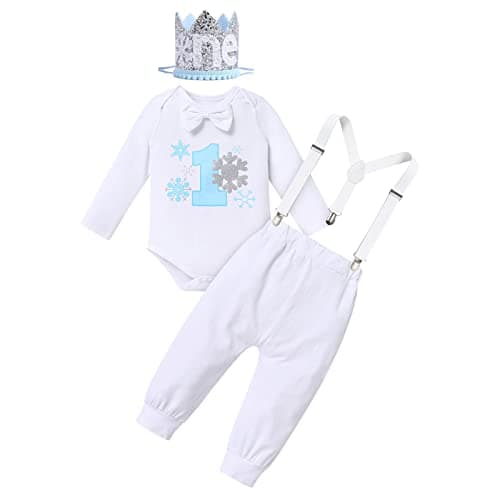 Snowflake 1st Birthday Outfit for Baby Boys