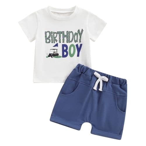 Saliuentm Baby Boy Birthday Outfit Short Sleeve Shirt & Short Pants