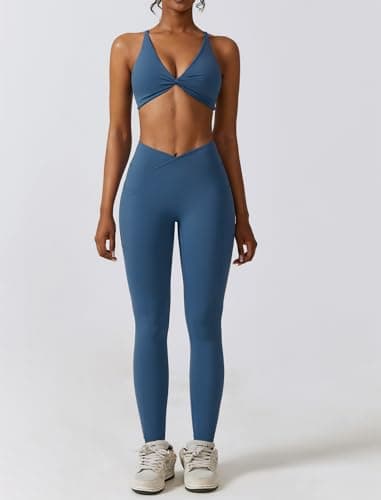 ABOCIW Women's High Waist Legging & Sports Bra Workout Set