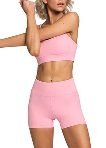 IDOPIP Women's Seamless High-Waist Legging Shorts & Sports Bra Tracksuit Set