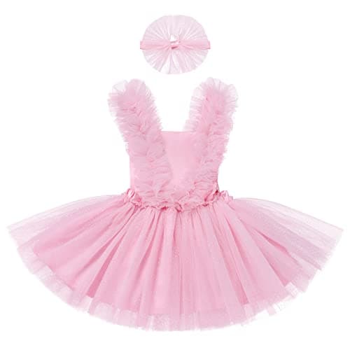 Baby Girl First Birthday Princess Dress with Headband & Backless Dresses Set