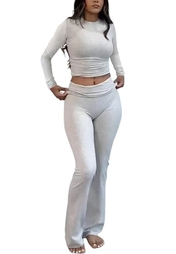 ZFLM Casual Workout Two-Piece Streetwear Sets Flared Leggings