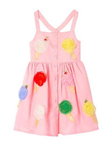 Minitaylor Girls' Casual Sleeveless Dresses Back Cutout Elastic Waist Pattern