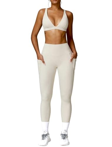 ABOCIW Women's High Waist Legging & Sports Bra Workout Set