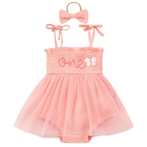 Baby Girl Strawberry Birthday Outfit: Boho Romper Dress with Headband for Summer Cake Smash Photoshoot