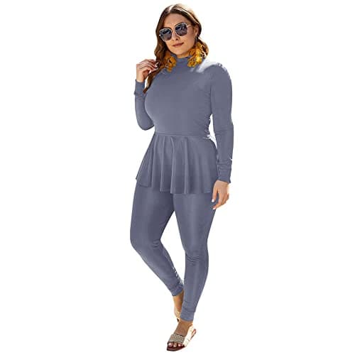 IMEKIS Plus Size Modest Muslim Burkini Bathing Suit