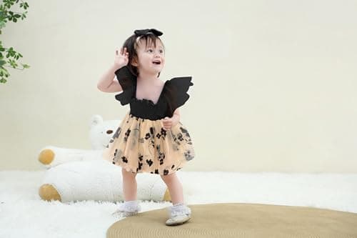 Ruffe Infant Tulle Romper Sleeveless Baby Girl Outfit 0-18M