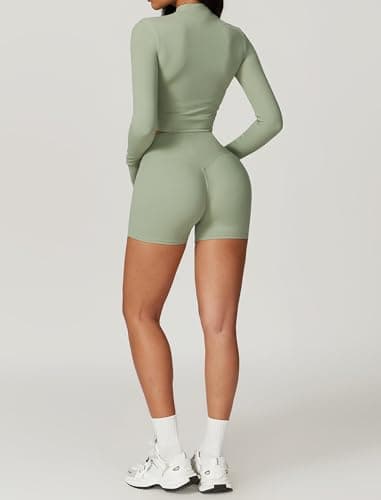 AGYMNX High Waisted Seamless Shorts Crop Top Gym Yoga Outfit