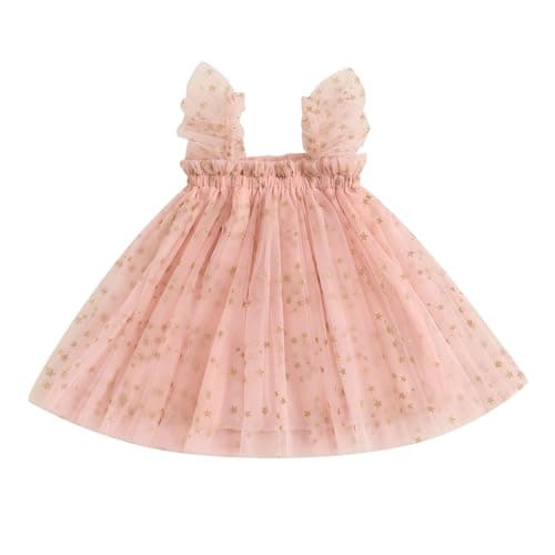 Ginevsal Toddler Butterfly Sleeveless Summer Dress Flowers Tulle