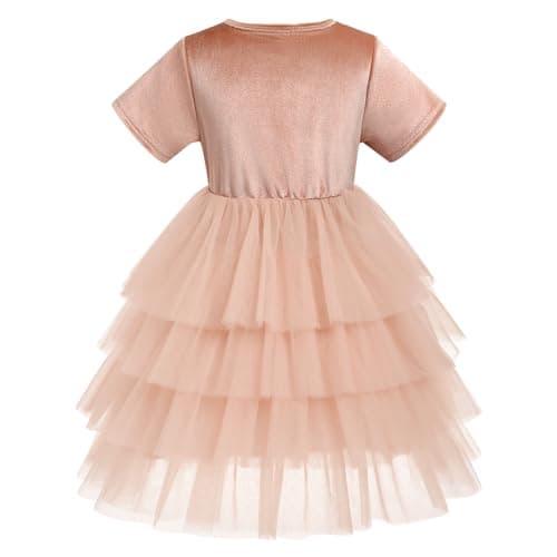 Toddler Girls' Velvet Christmas Dress for Parties & Holidays (Ages 1-8T)